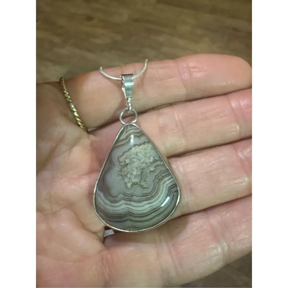 Necklace, Jasper & Silver Pendant, NEW, Sterling Silver, Handmade, Artisan